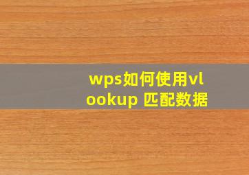 wps如何使用vlookup 匹配数据